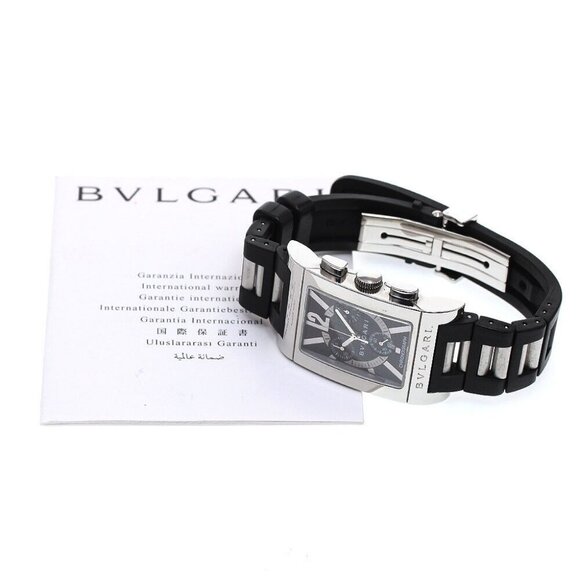 BVLGARI Rettangolo RTC49S Chronograph Black Dial Quartz Men's Watch_868197 - Picture 1 of 7